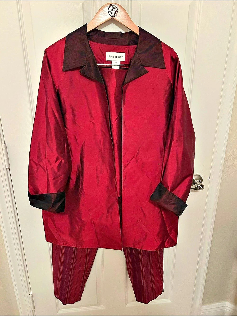 Jones New York Silk Striped Pantsuit in Red Size 14P
